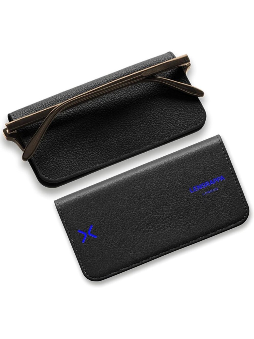 Handmade Slim Leather Glasses Case | Full-Grain Eyewear Wrap with Magnetic